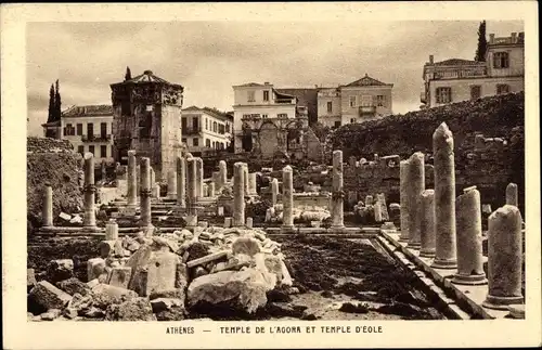 Ak Athen Griechenland, Temple de l'Agora et Temple d'Eole