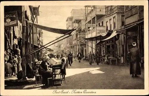 Ak Port Said Ägypten, Native Quarters