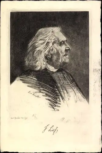 Künstler Ak Jander, C., Komponist Ferenc Liszt, Profilansicht