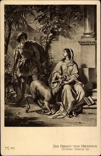 Künstler Ak Schiller-Galerie, Die Braut von Messina