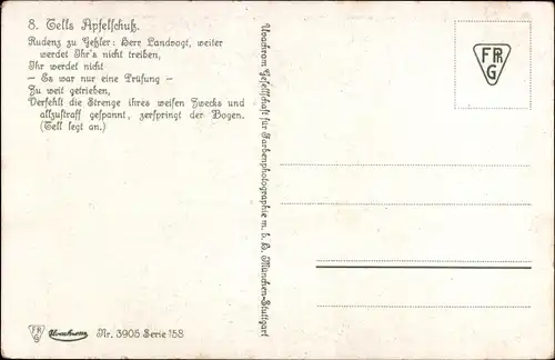 Künstler Ak Peter, O., Wilhelm Tell, Apfelschuss