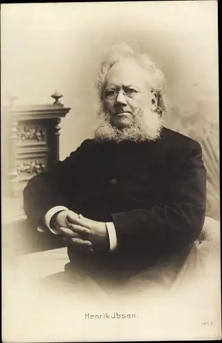 Ak Norwegischer Schriftsteller und Dramatiker Henrik Ibsen, Sitzportrait