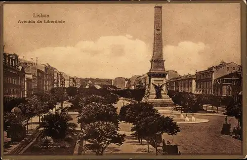 Ak Lisboa Lissabon Portugal, Avenida da Liberdade