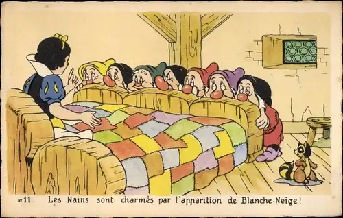 Ak Walt Disney, Schneewittchen, Snow White, Zwerge