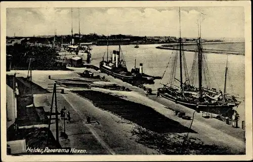 Ak Den Helder Nordholland Niederlande, Panorama Haven