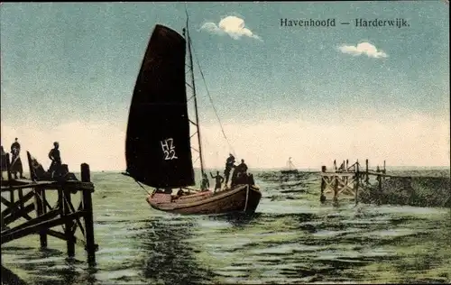 Ak Harderwijk Gelderland, Havenhoofd