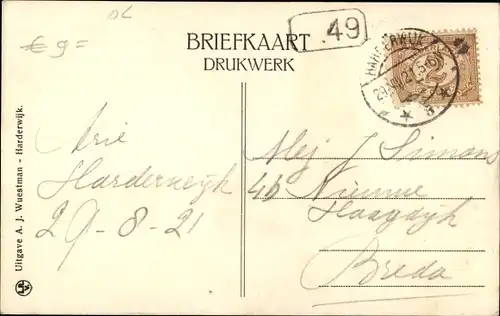 Ak Harderwijk Gelderland, Havenhoofd