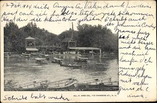 Ak New York City USA, Boat House, Central Park