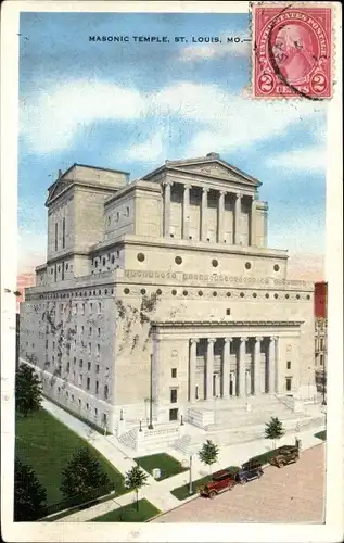 Ak St Louis Missouri USA, Masonic Temple, Freimaurerloge