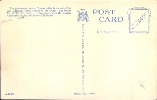Ak San Francisco Kalifornien USA, Chinese Telephone Exchange, Chinatown