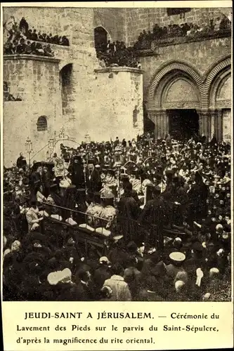 Ak Jerusalem Israel, Jeudi-Saint, Cérémonie du Lavement des Pieds, Saint-Sépulcre