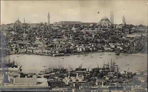 Ak Constantinople Istanbul Türkei, vue panoramique de la Corne d'or