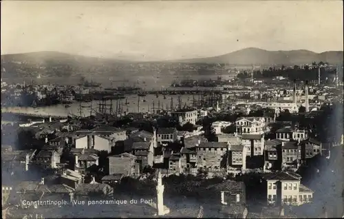 Ak Konstantinopel Istanbul Türkei, Vue panoramique du Port