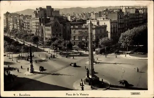 Ak Barcelona Katalonien Spanien, Plaza de la Victoria