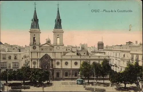 Ak Cádiz Andalusien, Plaza de la Constitucion