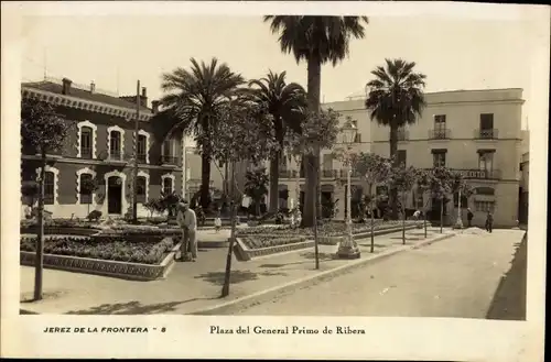 Ak Jerez de la Frontera Andalusien Spanien, Plaza del General Primo de Rivera