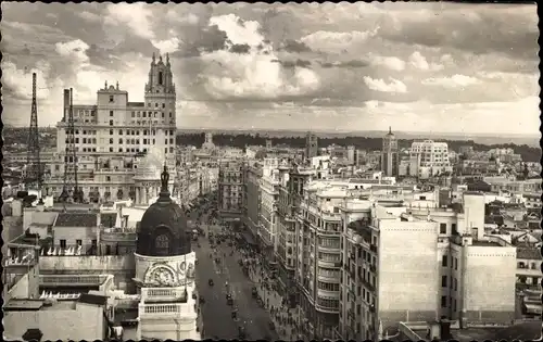 Ak Madrid Spanien, Panoramica de la Avenida de Jose Antonio