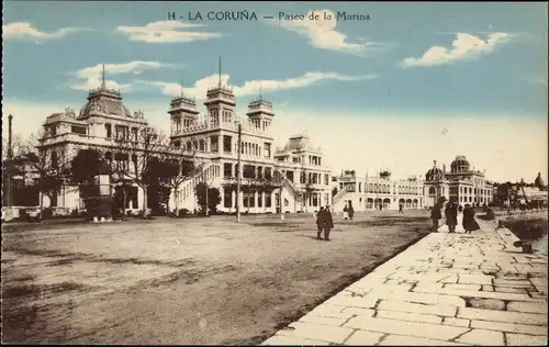 Ak La Coruña Galicien, Paseo de la Marina