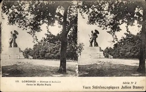 Stereo Ak London City, Statue d'Achille dans le Hyde Park