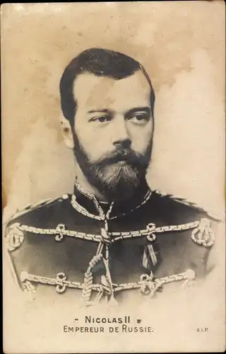 Ak Zar Nikolaus II. von Russland, Portrait in Uniform