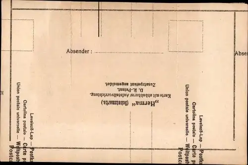 Ak Postkarten-Geschichte, Postgeschichte, Rahmenpostkarte mit Aufstellvorrichtung