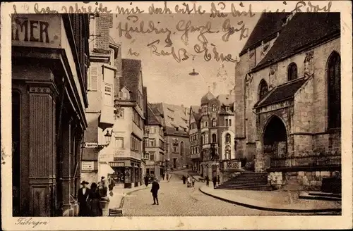 Ak Tübingen am Neckar, Straßenpartie am Holzmarkt