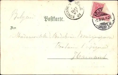 Litho Frankfurt am Main, Römerberg, Hochzeitskutsche