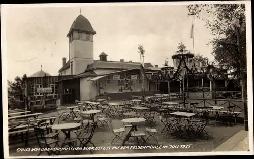 Foto Ak Neugersdorf in der Lausitz, Oberbayrisches Kuirmesfest auf der Felsenmühle 1925