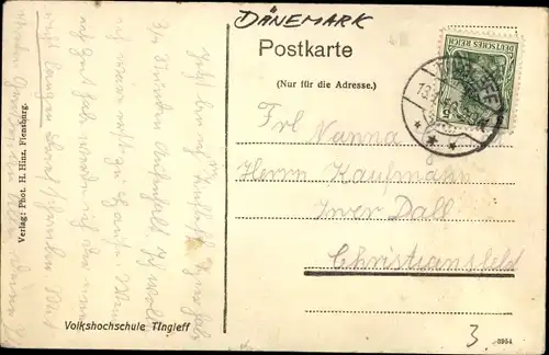 Ak Tinglev Tingleff Dänemark, Volkshochschule