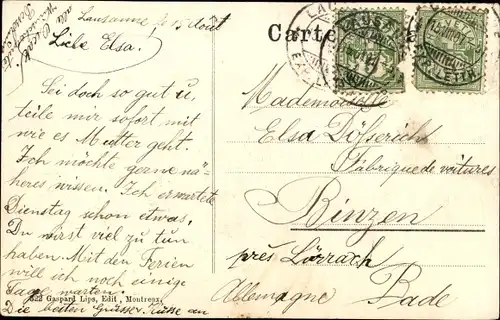 Ak Château d'Oex Kanton Waadt, L'Eglise et la Gummerfluh