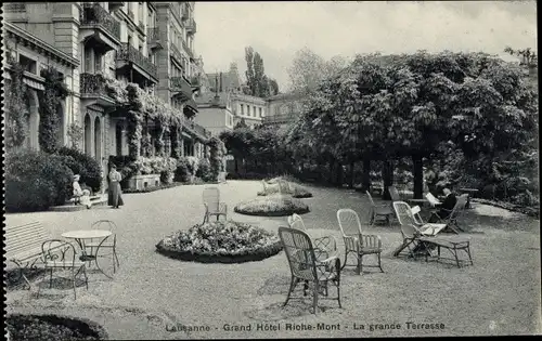 Ak Lausanne Kanton Waadt, Grand Hotel Richemont, La grande Terrasse