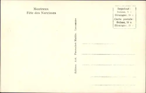 Ak Montreux Kanton Waadt Schweiz, Fete des Narcisses