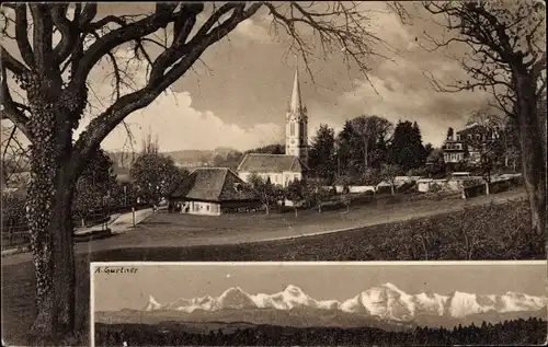 Ak Muri Kanton Bern, Teilansicht, Berge