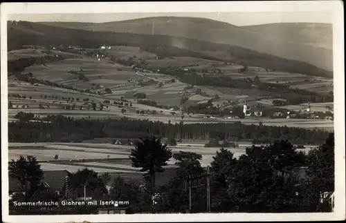 Ak Gierczyn Giehren Mirsk Friedeberg am Queis Schlesien, Gesamtansicht mit Iserkamm
