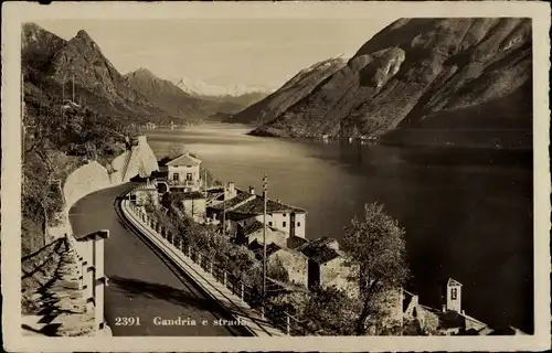 Ak Gandria Lago di Lugano Tessin Schweiz, Teilansicht, strado