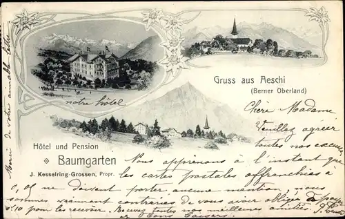 Ak Aeschi bei Spiez Kanton Bern, Hotel und Pension Baumgarten