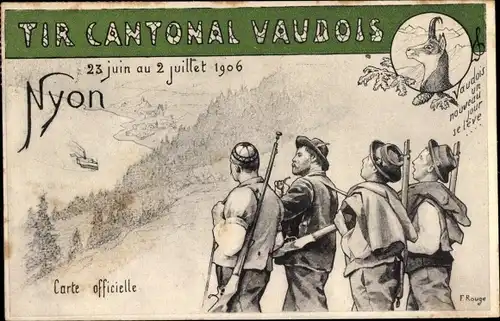 Künstler Ak Rouge, F., Nyon Kanton Waadt, Tir Cantonal Vaudois 1906, Tombola Los