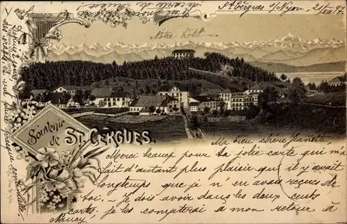 Litho St Cergues Haute Savoie, Blick auf den Ort