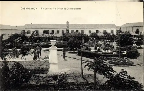 Ak Casablanca Marokko, Jardin du Depot de Convalescents, Lazarettgarten