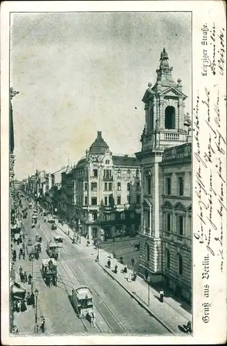 Ak Berlin Mitte, Leipziger Straße, Pferdestraßenbahn