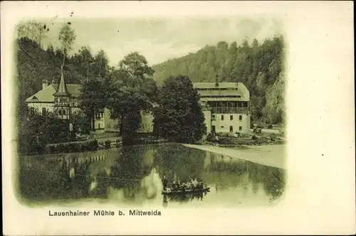Ak Lauenhain Mittweida, Lauenhainer Mühle, Boot