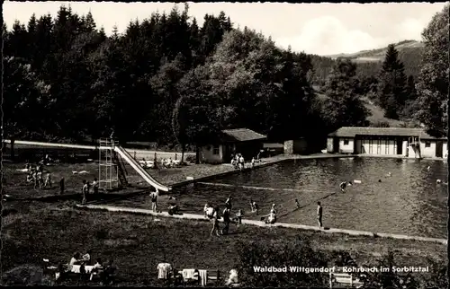 Ak Wittgendorf Saalfeld an der Saale, Waldbad Rohrbach im Sorbitztal