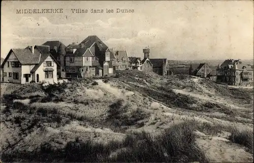 Ak Middelkerke Westflandern, Villas dans les Dunes