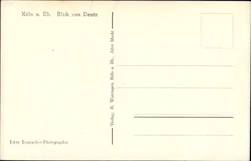 Ak Köln am Rhein, Blick von Deutz, Kölner Dom, Schiffe, Brücke