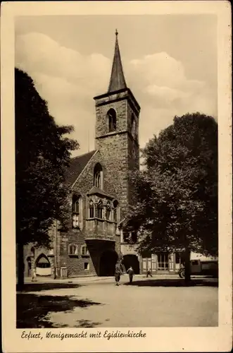 Ak Erfurt in Thüringen, Wenigemarkt mit Egidienkirche