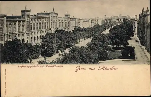 Ak München, Regierungsgebäude und Maximilianeum