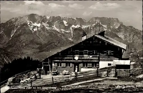 Ak Bischofswiesen in Oberbayern, Untersberg bei Salzburg, Rossfeldskihütte