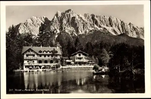 Ak Grainau in Oberbayern, Hotel und Pension Am Badersee