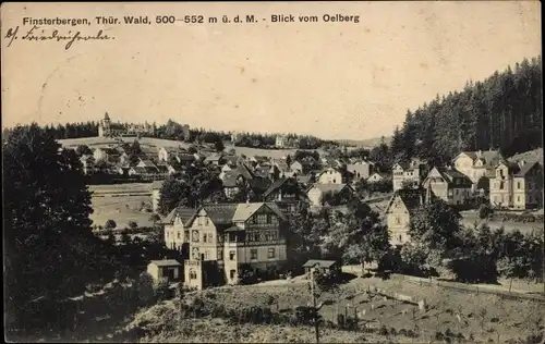 Ak Finsterbergen Friedrichroda im Thüringer Wald, Blick vom Oelberg