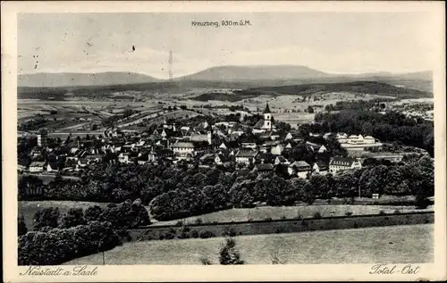 Ak Bad Neustadt an der Saale Unterfranken, Panorama mit Kreuzberg